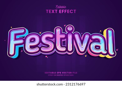 decorative festival editable text effect vector design