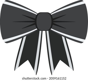 Decorative festive halloween bow. Icon for greeting cards, certificates and invitations for party. Flat vector illustration.