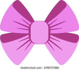 Dekorative festliche rote Schleife. Icon für Grußkarten, Zertifikate und Einladungen zum Geburtstag, Hochzeit, Feiern. Flache Vektorgrafik.