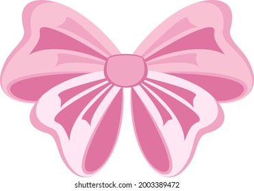 Decorative festive red bow. Icon for greeting cards, certificates and invitations for birthday, wedding, celebration. Flat vector illustration.