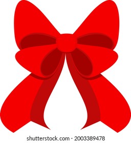 El arco rojo festivo decorativo. Icono para tarjetas de felicitación, certificados e invitaciones para cumpleaños, boda, celebración. Ilustración vectorial plana.