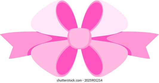Decorative festive red bow. Icon for greeting cards, certificates and invitations for birthday, wedding, celebration. Flat vector illustration.