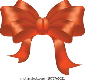 Decorative festive satin vector bow-knot for gift decoration or as an additional element of banner design
