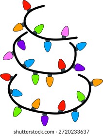 Decorative Festive String Light Illustration