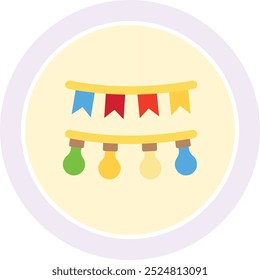 Decorative Festoon Icon Representing Celebration, Festivity, and Joyful Decorations, Perfect for Events, Parties, and Holidays to Enhance Atmosphere and Create Cheerful Ambiance