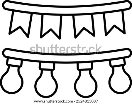 Decorative Festoon Icon Representing Celebration, Festivity, and Joyful Decorations, Perfect for Events, Parties, and Holidays to Enhance Atmosphere and Create Cheerful Ambiance