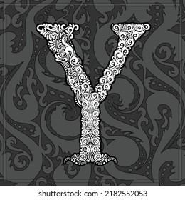 Decorative Filigree Typography Lettering - Ornate Fancy Elegant Alphabet Characters - Vintage Graphic ABC elements - Vector Illustration