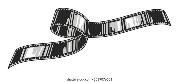 A decorative film strip ribbon is elegantly twisted into a bow. This design is ideal for movie-themed parties or creative projects adding a cinematic touch to the decor.