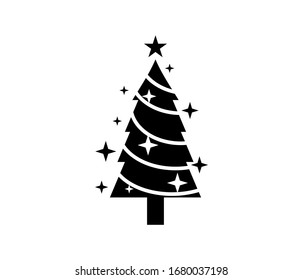 icono decorativo de árbol de abeto 
 ilustración vectorial