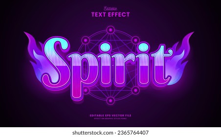 decorative fire spirit editable text effect vector design