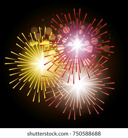 decorative fireworks explosions poster