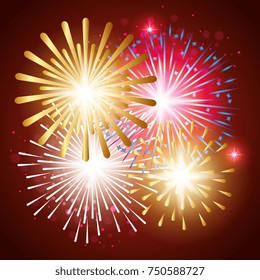 decorative fireworks explosions poster