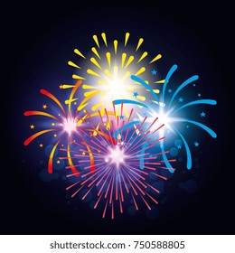 decorative fireworks explosions poster