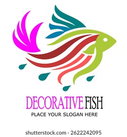 Decorative fish abstract colorful fish logo