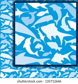 decorative fish background (seamless pattern)