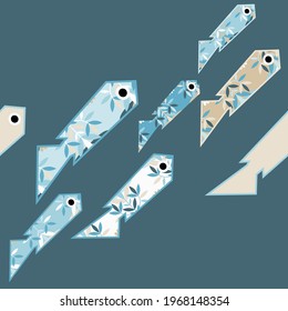 En el mar nadan peces decorativos con motivos florales. El fondo es impecable. Caricaturas bonitas. Ilustración vectorial para diseño web o impresión.