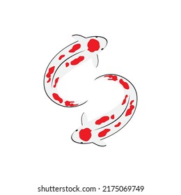 Decorative fish red and white icon template logo vector