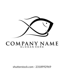 Decorative fish simple illustration vector logo