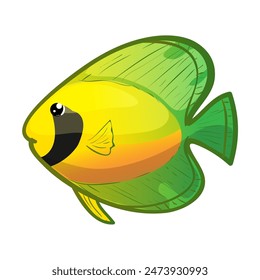 Decorative fish, vector illustration isolated on white background, eps10