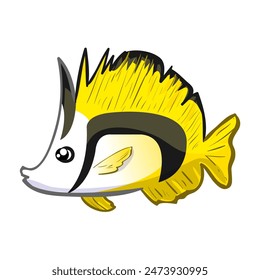 Decorative fish, vector illustration isolated on white background, eps10