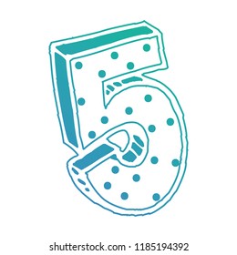 decorative five number font dotted