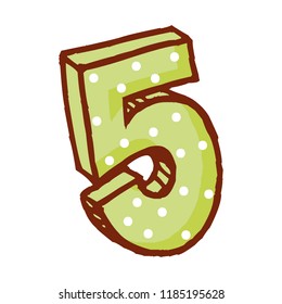 decorative five number font dotted