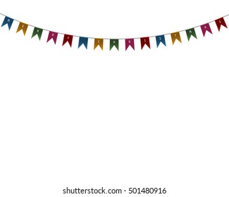 Decorative flags on greeting card template
