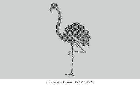 Decorative flamingo bird nature vector illustration, Isolated beauty flamingo bird icon.
