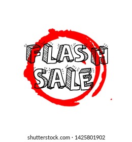 Decorative flash sale vintage with calligraphic 3d text. Flash sale.  Super sale vintage promotional background. Flash Sale vintage vector. 3D label