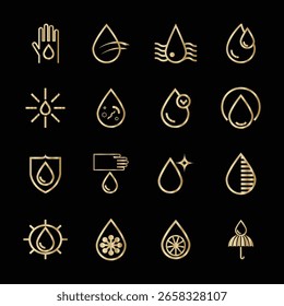 Dekorative Flachsymbole mit Farbverläufen

