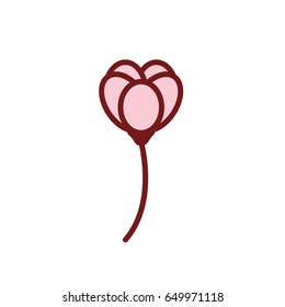 Decorative flat vintage rose and bud icon in pastel, tender colors. Vector blooming flowers for stickers, labels, tags, gift design. Adornment for wedding invitations and greeting cards decoration.