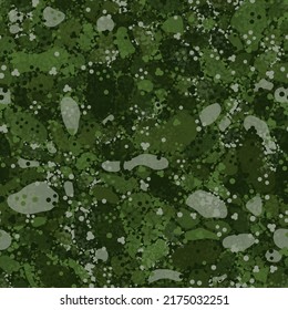 Decorative flecktarn camouflage pattern background. Original clothing style masking camo repeat print. Green and brown colors texture. Vector illustration.