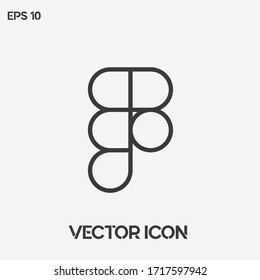 Decorative "F"letter vector icon.Premium quality.