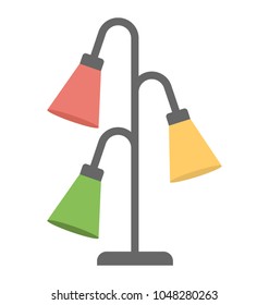
Decorative floor lamps flat design icon 

