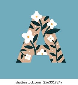 Decorative Floral Alphabet A Monogram Pattern