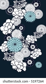 decorative floral background- blue