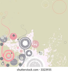 decorative floral background with circles, abstract design