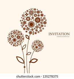 Decorative floral background. Dandelion