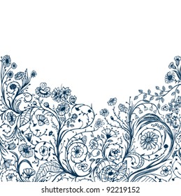 decorative floral background with different type of flowers