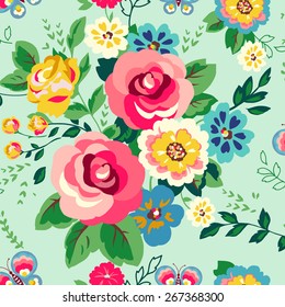 Decorative floral background with flowers