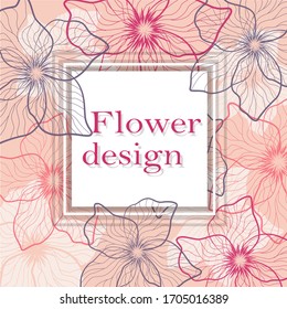 Decorative floral background with flowers design Text white Background