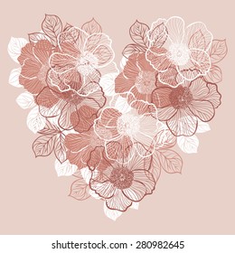 Decorative floral background with flowers of peony