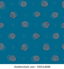 Decorative floral background with flowers of roses. Vector seamless pattern with abstract neutral roses.