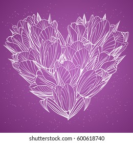 Decorative floral background with flowers of tulips