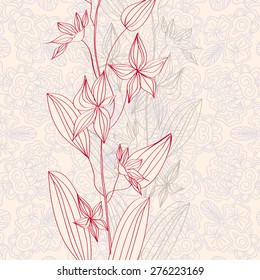 Decorative floral background with flowers - Vector Illustration