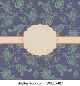 Decorative floral background with frame
