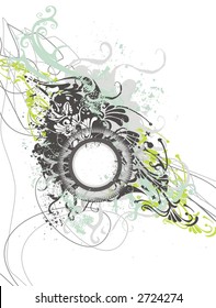 decorative floral background with  grunge elements