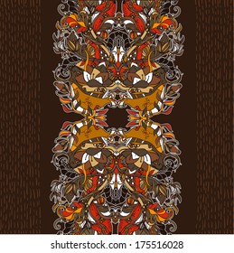 Decorative floral background, illustration with gorgeous ornamental frame. You can use it like invitation or greeting card