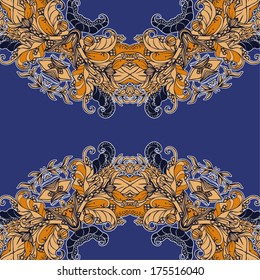 Decorative floral background, illustration with gorgeous ornamental frame. You can use it like invitation or greeting card
