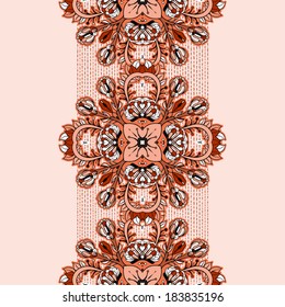 Decorative floral background, illustration with gorgeous ornamental frame. 